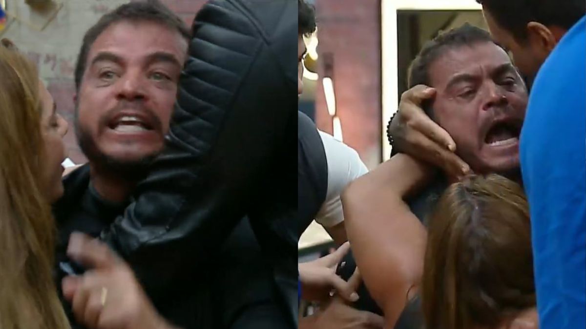 O grande vencedor do BBB 3 surtou ao ver a esposa ser interrompida por Caroline durante interação ao vivo