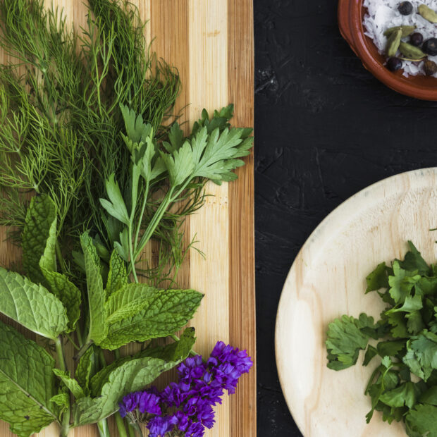 composicao de cozinha moderna com ingredientes saudaveis