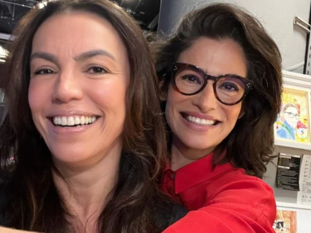 A jornalista de 52 anos apareceu pronta pra trabalhar, mas levou um puxão de orelha bem-humorado da colega Ana Paula Araújo!