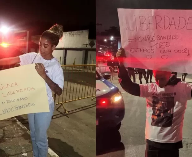 Em ato emocionante, Viviane Noronha lidera protesto na porta do presídio e declara apoio total ao funkeiro!