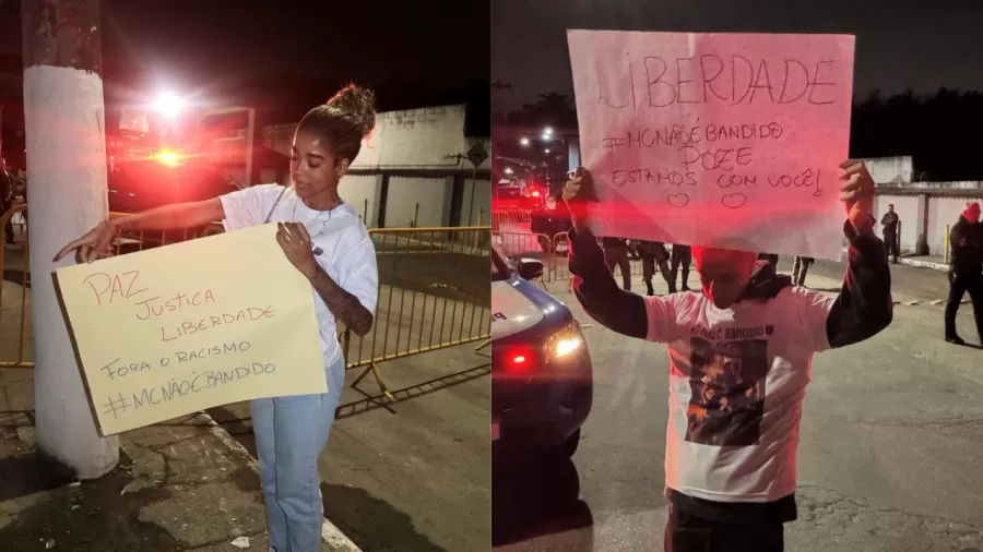 Em ato emocionante, Viviane Noronha lidera protesto na porta do presídio e declara apoio total ao funkeiro!