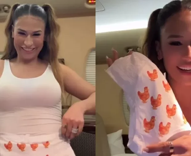 Cantora mostrou o mimo inusitado após show no Rio e brincou com o marido, Kaká Diniz