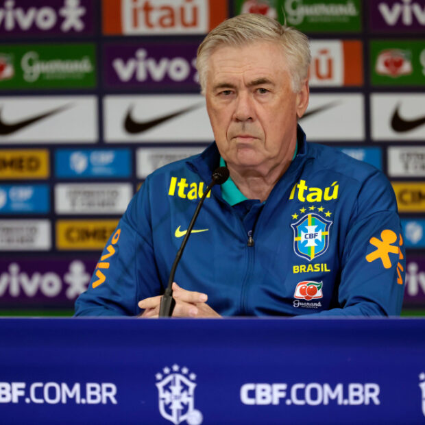 técnico da seleção carlo ancelotti durante entrevista coletiva