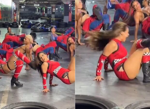 A cantora foi atingida no meio da dança e perdeu até a peruca nos bastidores do novo single com Wenny!