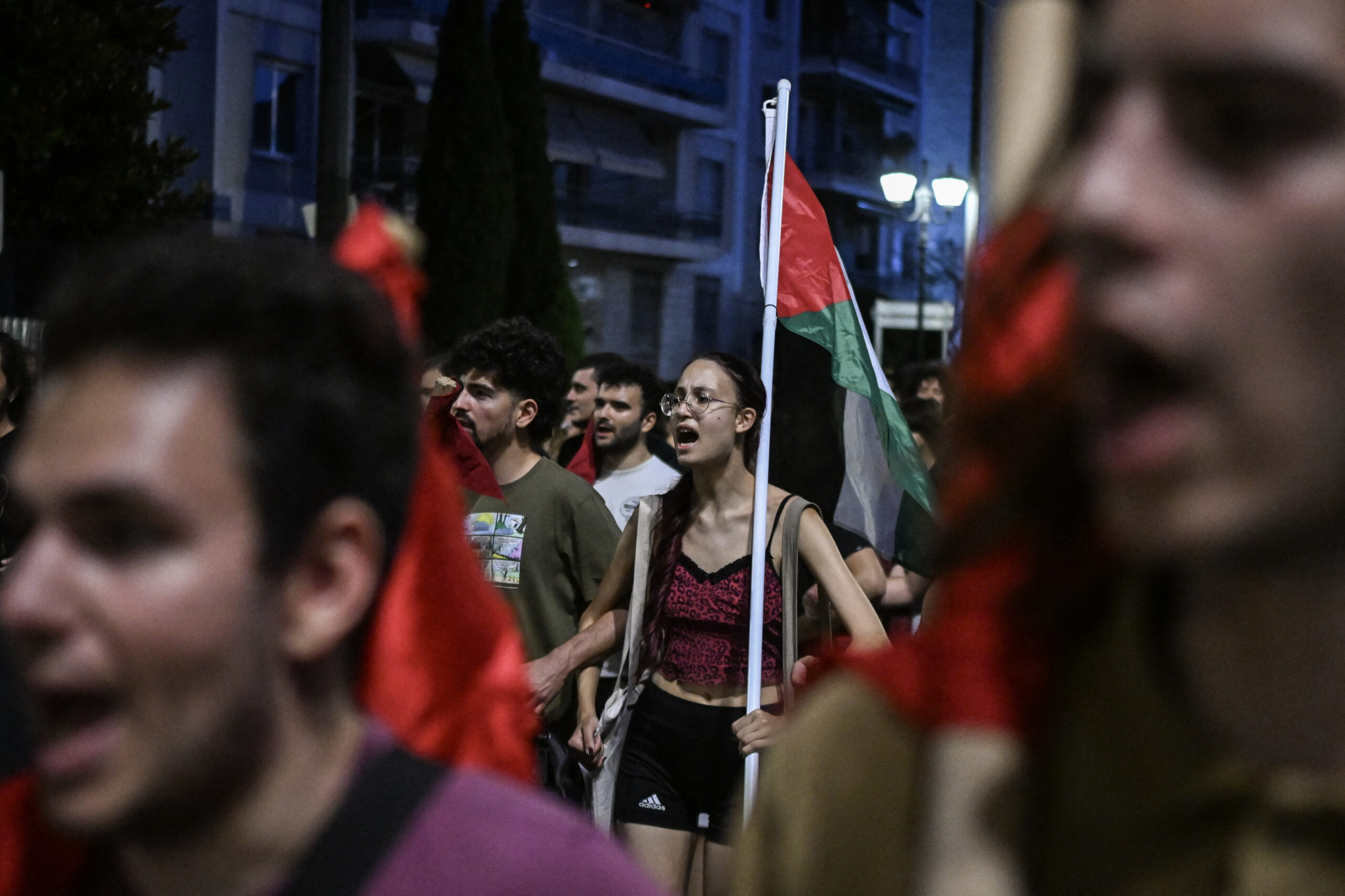 greece israel palestinian iran conflict demo