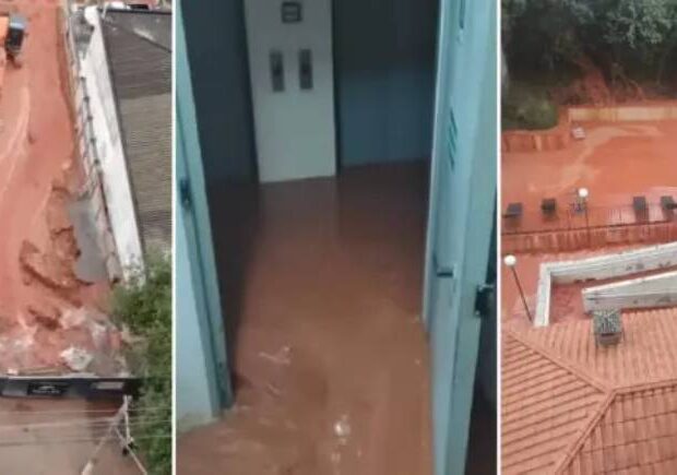 mar de lama em ruas da freguesia