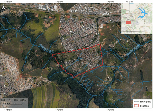 mapa de localizacao do parcelamento arine sucupira