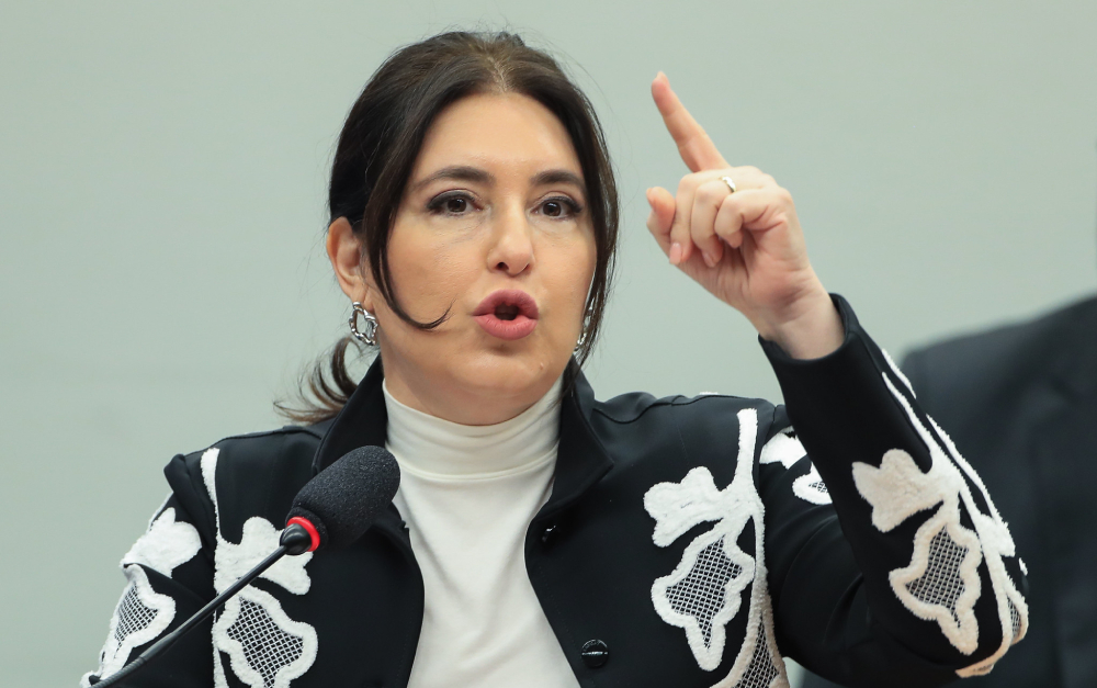 ministra simone tebet, em audiência em 3 comissões da câmara.