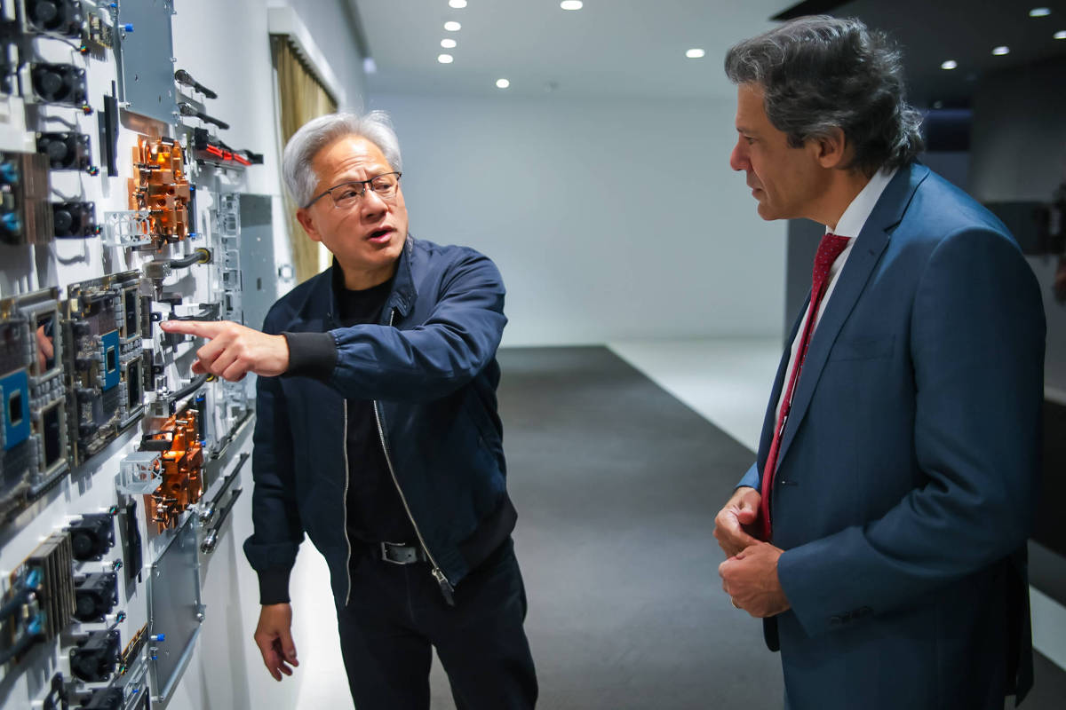 jensen huang, ceo da nvidia, e o ministro da fazenda, fernando haddad