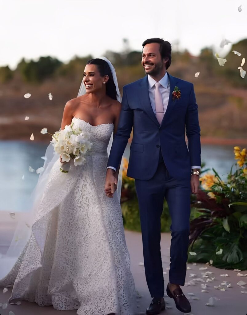 Os noivos Maria Eduarda Amaral e Alexandre Zugaib de Queiroz