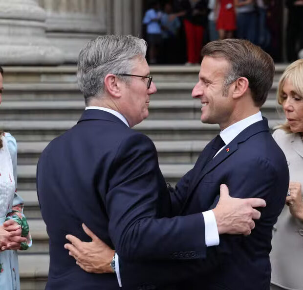 111685847 topshot britains prime minister keir starmer 2nd l and his wife victoria starmer l alon