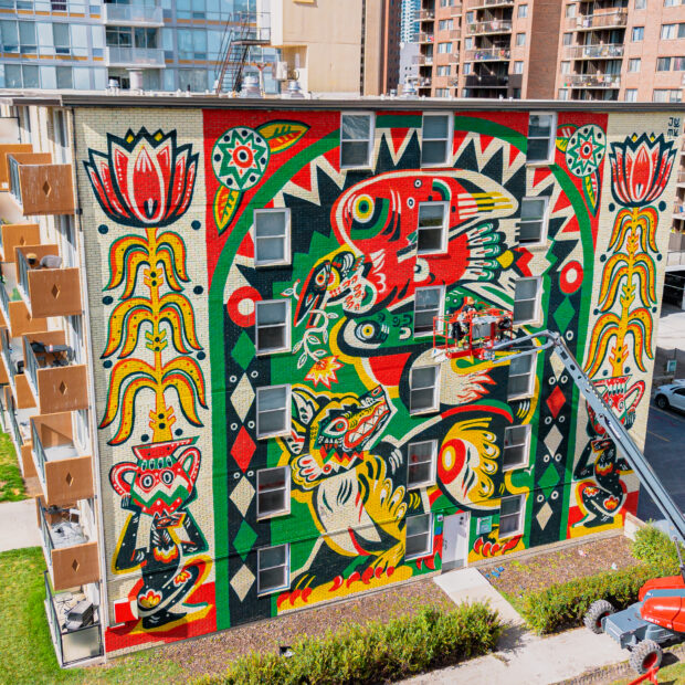 mural dancing animals by jumu