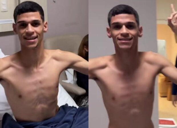 Influenciador celebrou alta com joelhos no chão e agradecimento a Deus, enquanto fãs lotaram as redes com mensagens de carinho