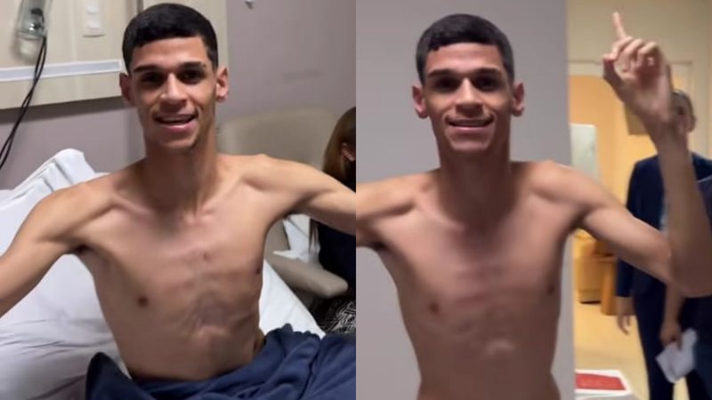 Influenciador celebrou alta com joelhos no chão e agradecimento a Deus, enquanto fãs lotaram as redes com mensagens de carinho