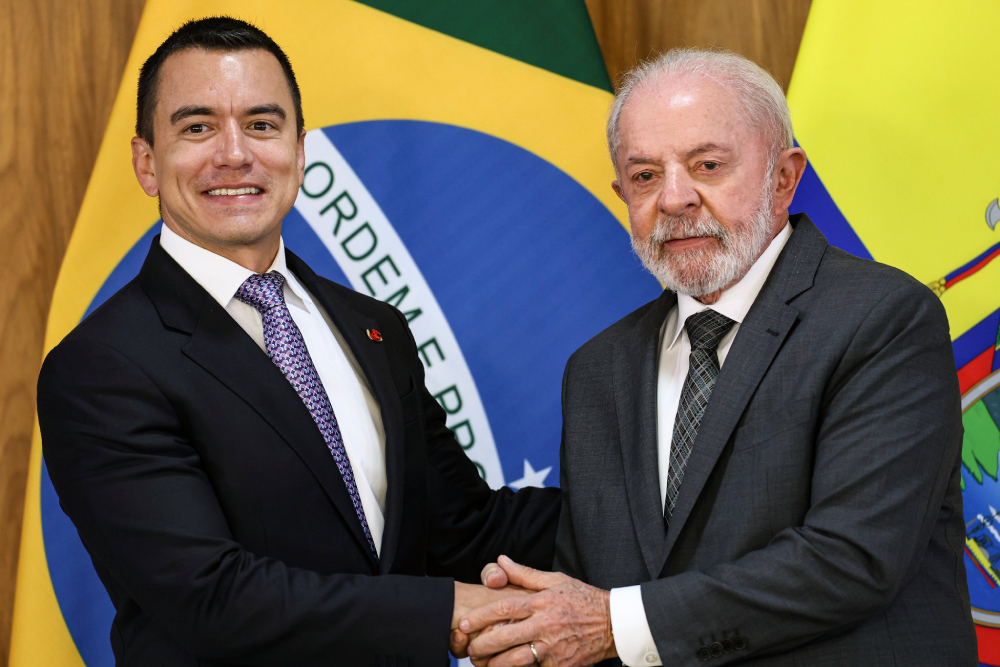 pr lula recebe o presidente do equador, daniel noboa