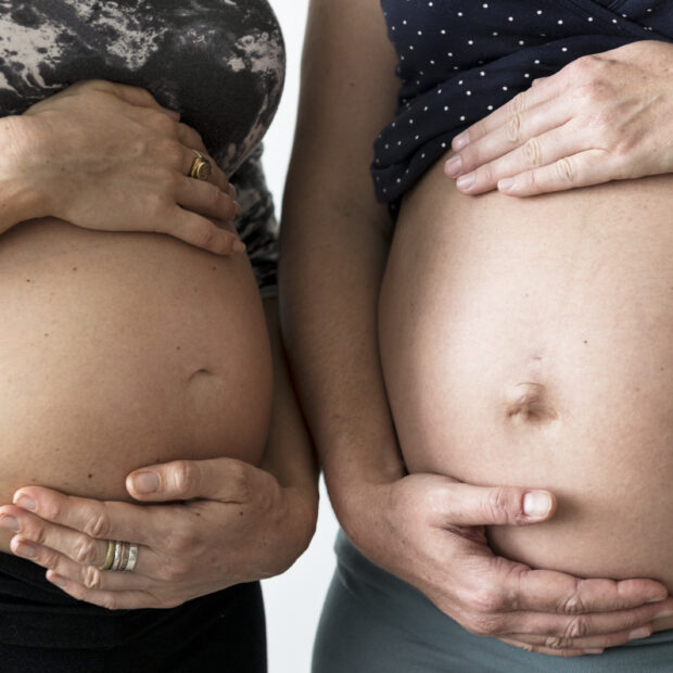 pregnant women showing their bumps