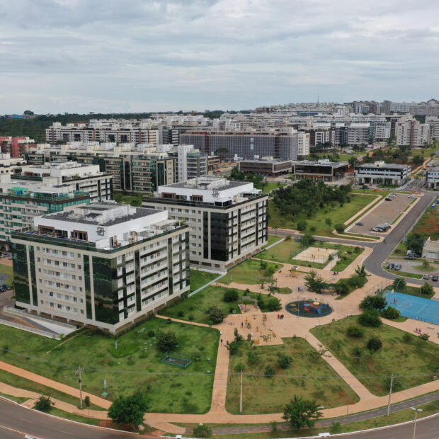 aerial view of a neighborhood in the city of brasilia, the capital city of brazil