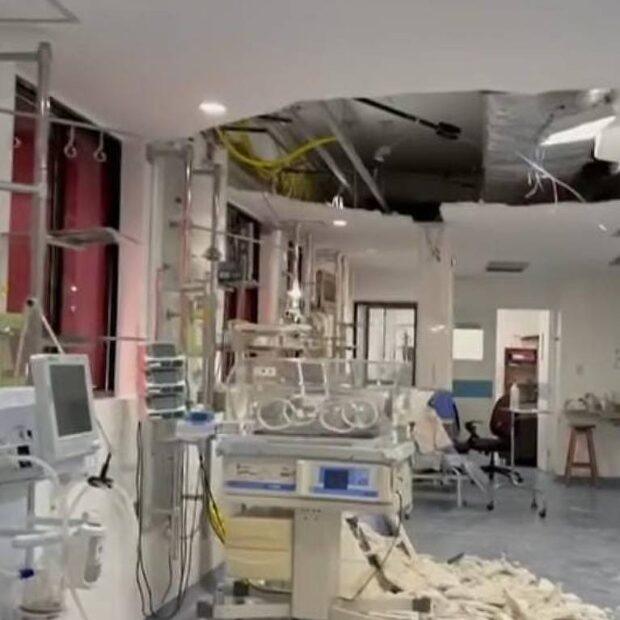 parte de teto cai em uti neonatal em recife; ninguém fica ferido