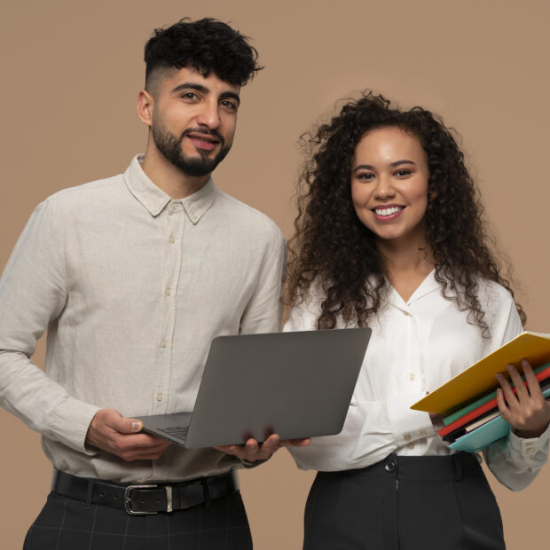 medium shot people with paperwork