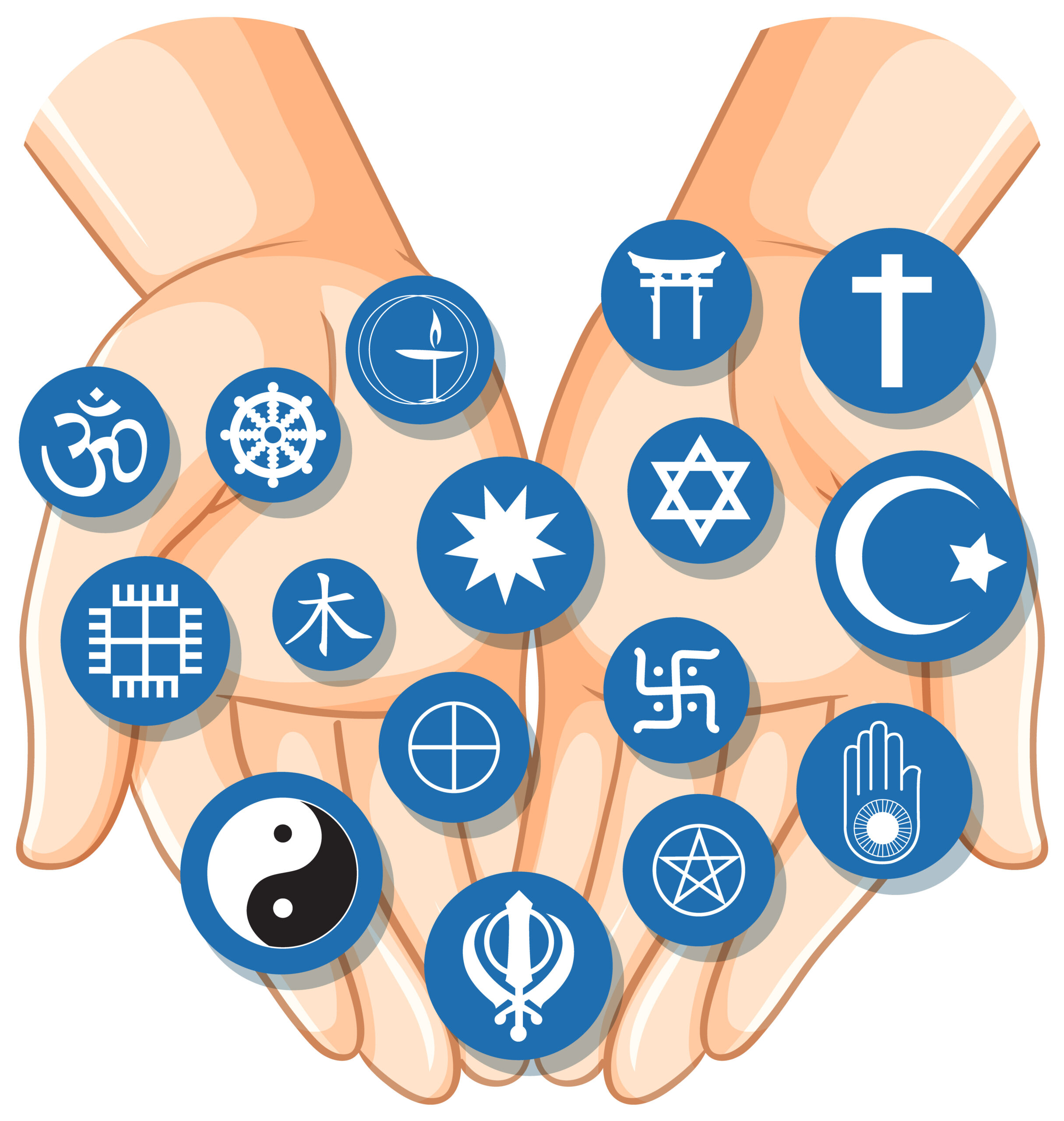 world religion symbols concept