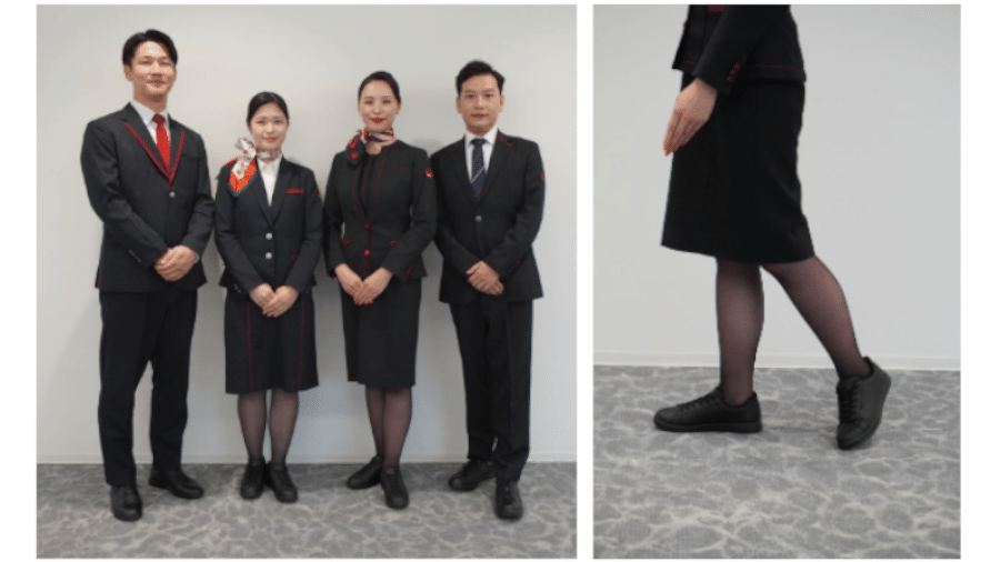 companhia aerea japan airlines libera uso de tenis durante o expediente