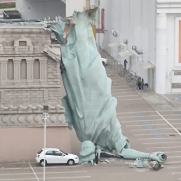 vento derruba estatua havan