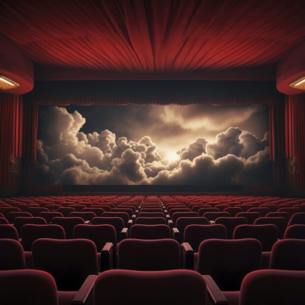 vista da sala de cinema 3d