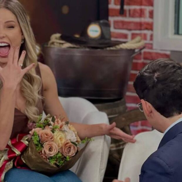 dudu camargo dá aliança de namoro a saory cardoso ao vivo