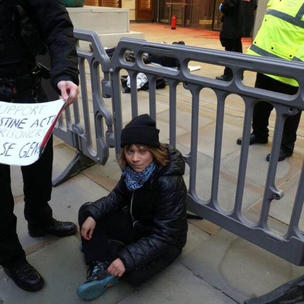 britain israel palestinians conflict demonstration thunberg