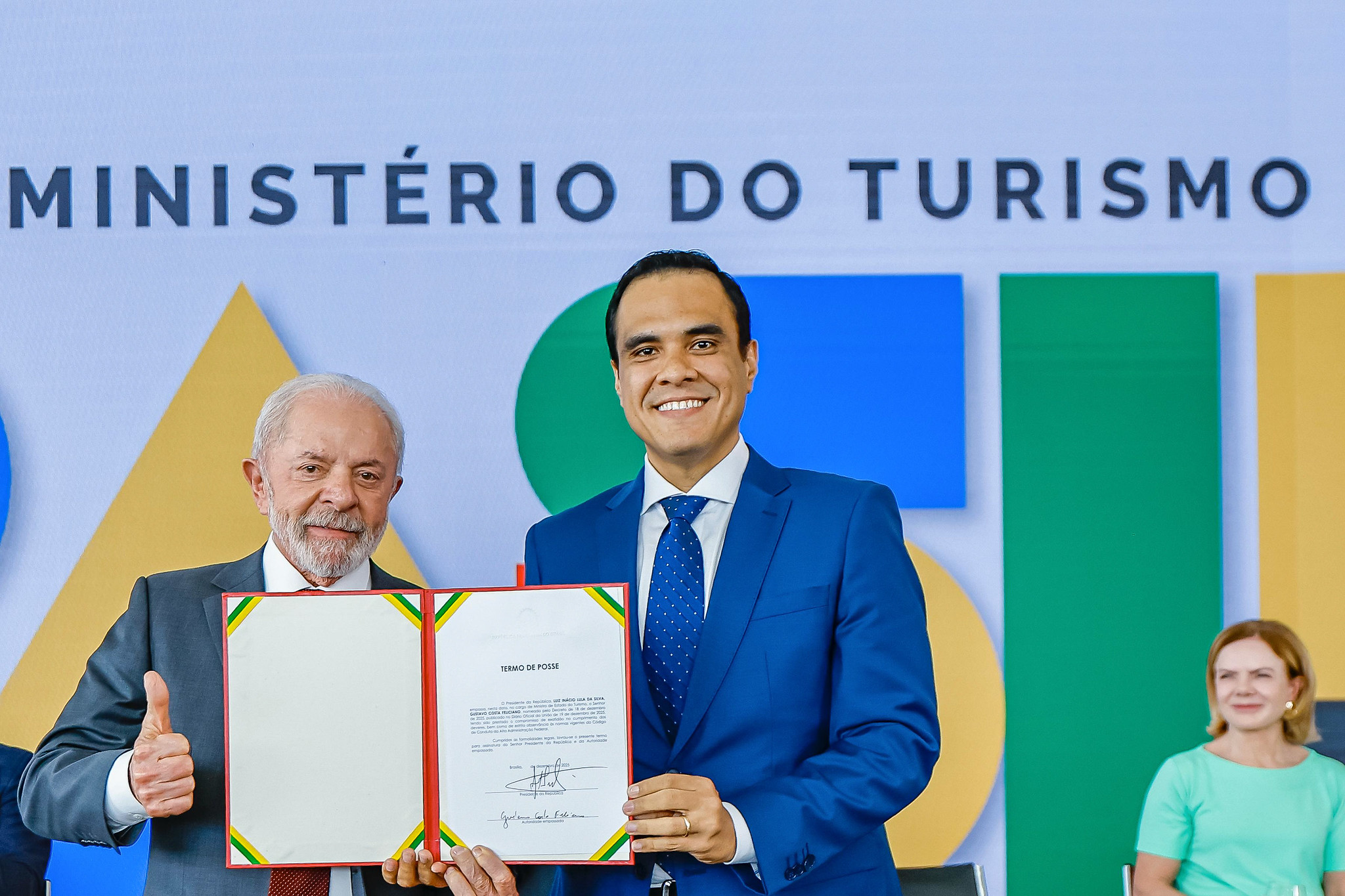 presidente da república, luiz inácio lula da silva, durante cerimônia de transmissão de cargo e posse do ministro do turismo, gustavo feliciano. palácio do planalto