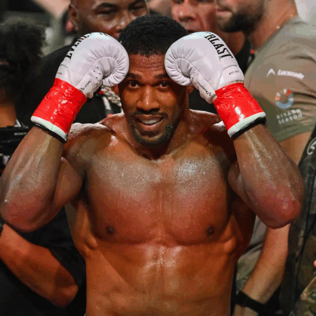 british boxer anthony joshua celebrates 1046895457