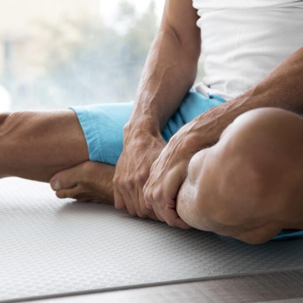 close up legs person who does fitness