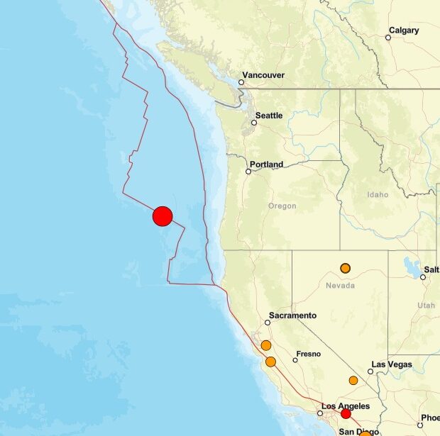Epicentro do terremoto registrada na costa do Oregon, nos EUA • USGS