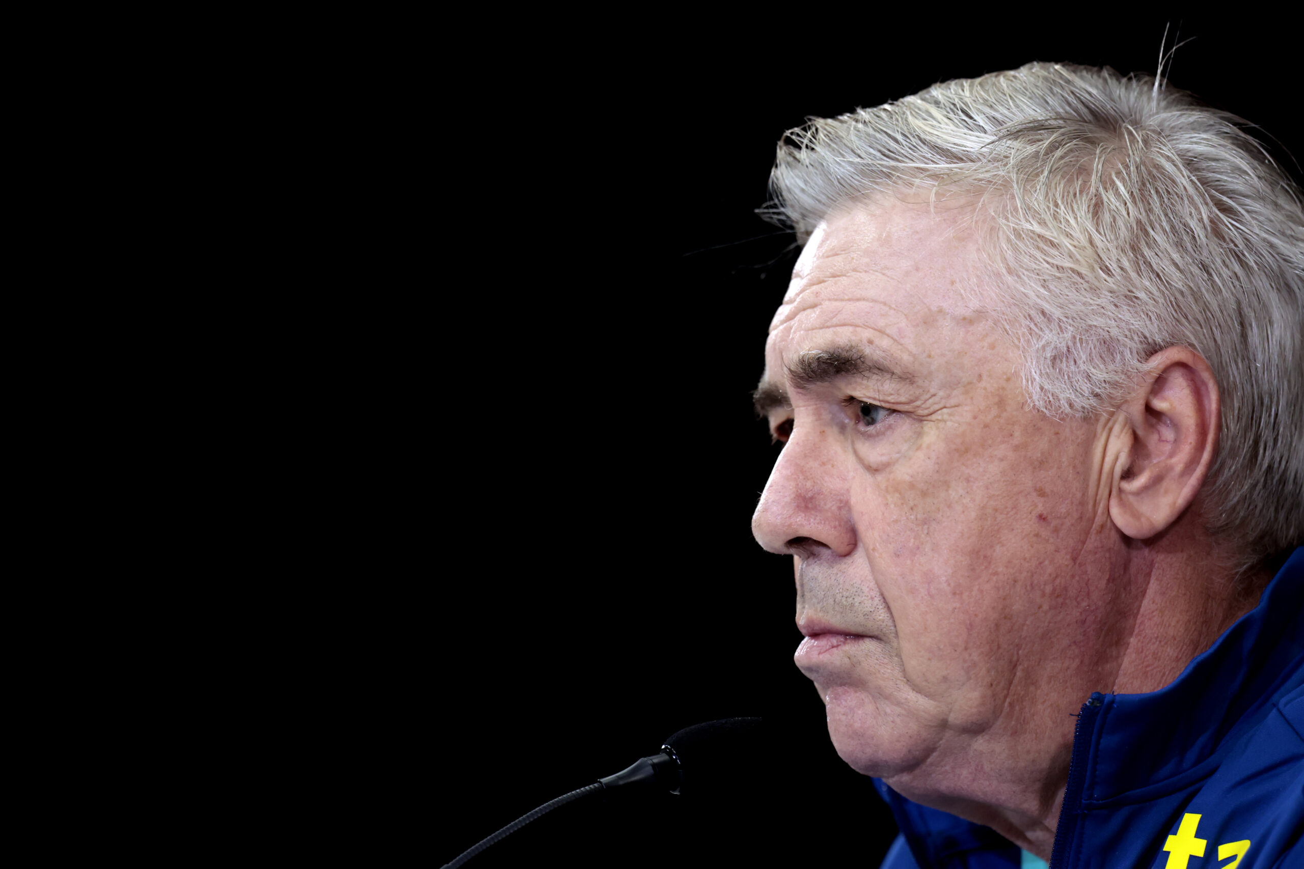 técnico da seleção carlo ancelotti durante entrevista coletiv