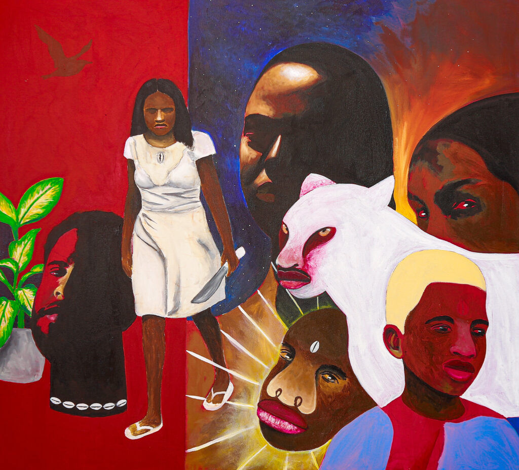 eu não ando só, acrílico sobre tela, 110cm x 100cm, obra de jeff alan foto divulgação