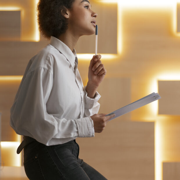 medium shot woman working as economist