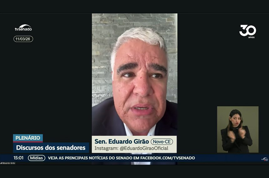 Foto: Reprodução/Tv Senado