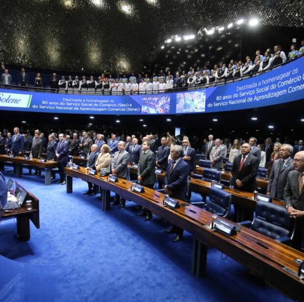 homenagem aos 80 anos do serviço social do comércio (sesc) e do serviço nacional de aprendizagem comercial (senac).1