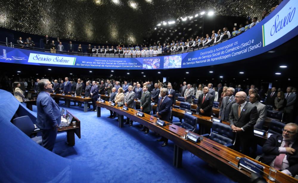 homenagem aos 80 anos do serviço social do comércio (sesc) e do serviço nacional de aprendizagem comercial (senac).1
