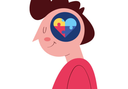 man with puzzle forming heart