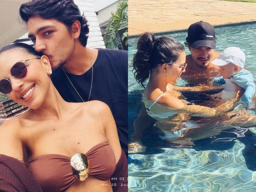 Mariana Rios exibe bebê Palo em refúgio de luxo com maridão Juca Diniz