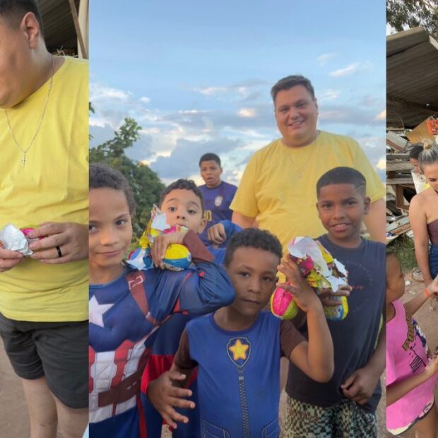 Páscoa solidária: Wilker Manoel Soares, Thiago Michelasi e Márcio Michelasi levam emoção a crianças em Porto Ferreira