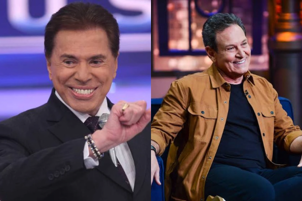 Silvio Santos e Luís Ricardo nos estúdios do SBT | Créditos: Reprodução (SBT)