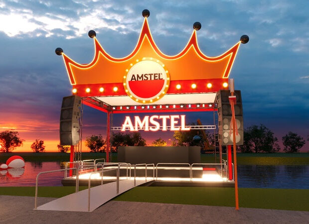 Palco, flutuante, no King’s Day 2026 no Rio Pinheiros / Créditos: Divulgação