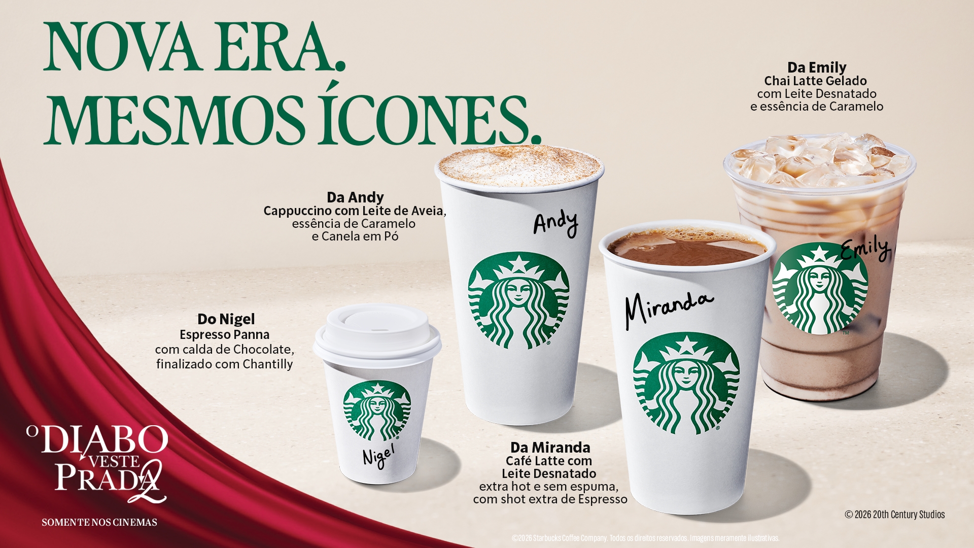 Starbucks lança drinks de O Diabo Veste Prada 2 e eu quase surtei