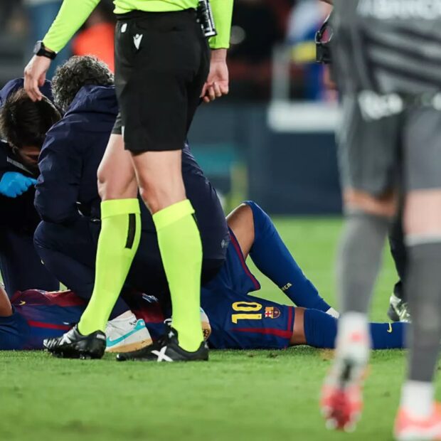 Lamine Yamal sofre lesão em jogo do Barcelona Foto: Eric Alonso/Getty Images