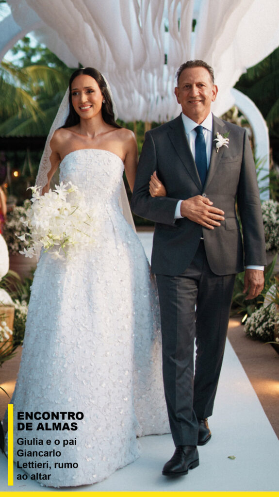 giulia e o pai giancarlo lettieri, rumo ao altar