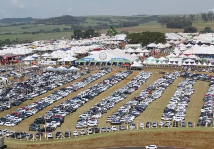 Vista aérea da Agrishow, a maior feira de agronegócio da América Latina • Reprodução: Instagram