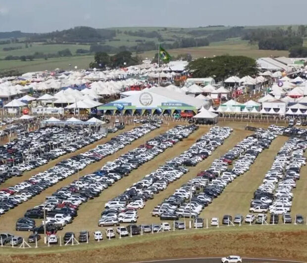 Vista aérea da Agrishow, a maior feira de agronegócio da América Latina • Reprodução: Instagram