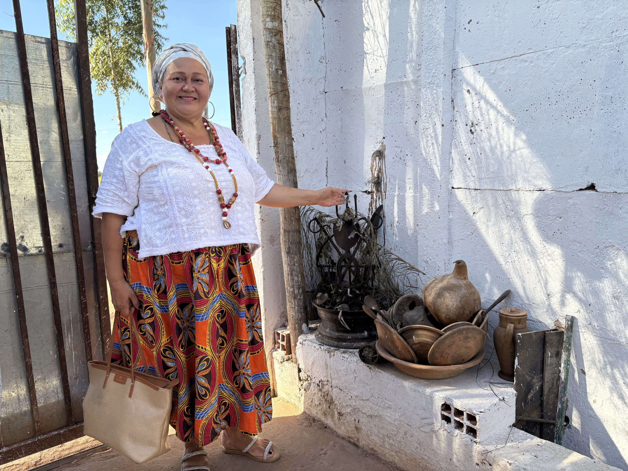 Mãe Josania relata ameaças e intolerância religiosa no Córrego do Bálsamo, Itapoã. Foto: Olavo David/Jornal de Brasília